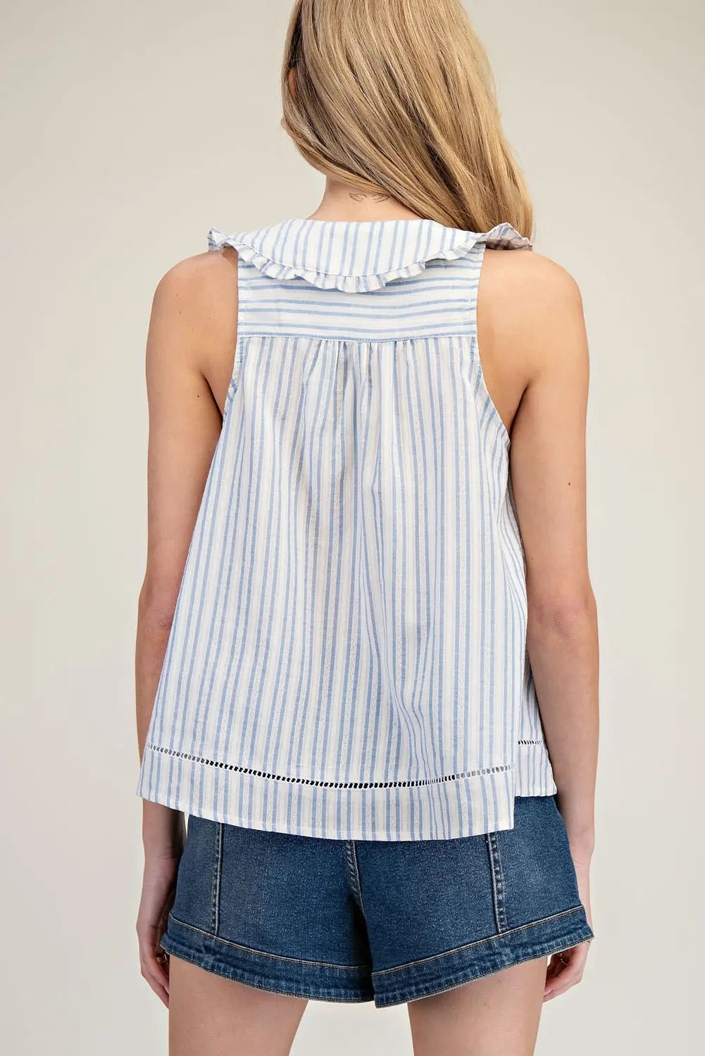 Chambray Striped Tank