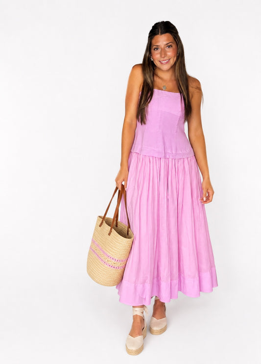 Strapless Tiered Midi Dress- FINAL SALE