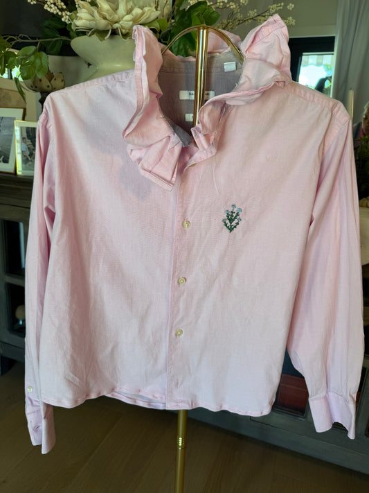 Pink-Embroidered Ruffle-L