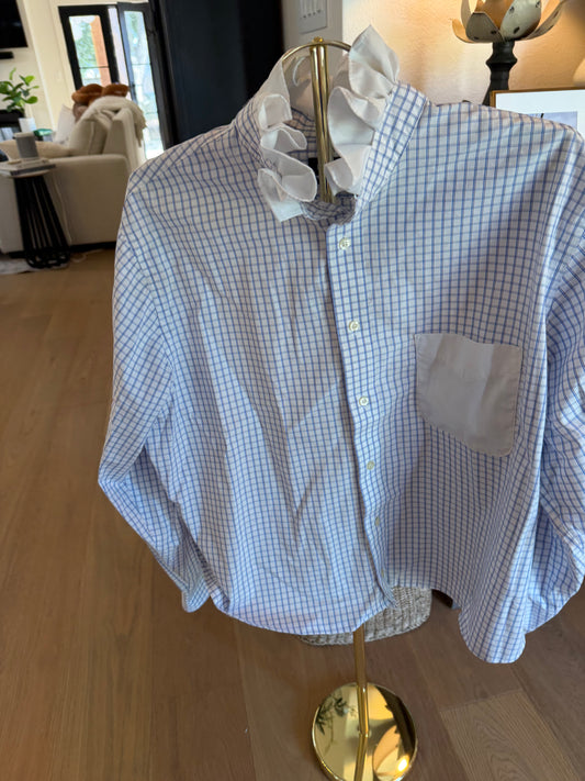 Plaid with White Pocket Ruffle-XL