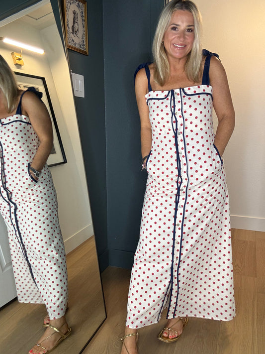 Polkadot and Ties Midi Dress