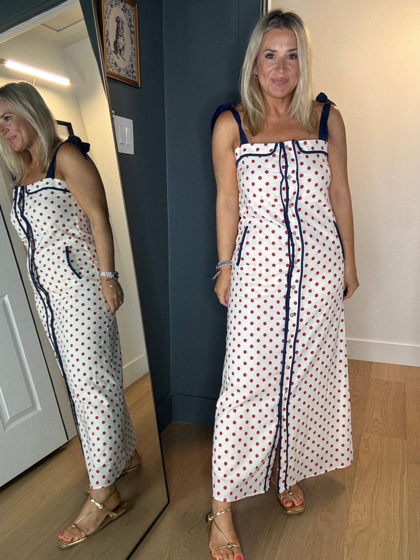 Polkadot and Ties Midi Dress