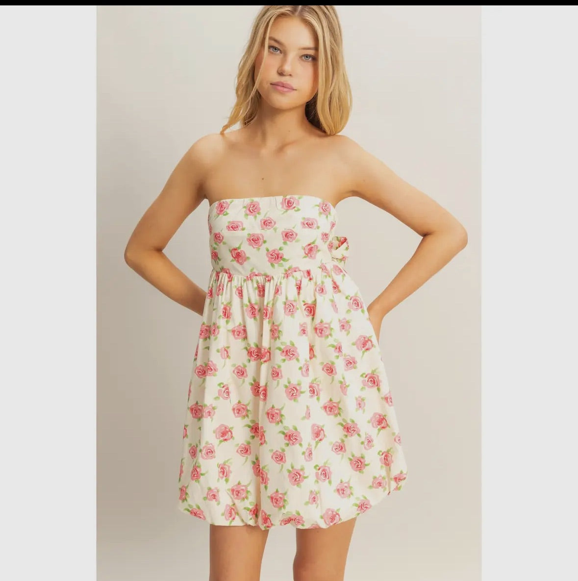 Floral Bubble Mini Dress- FINAL SALE