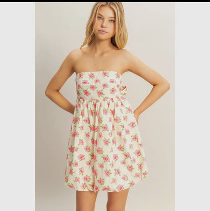 Floral Bubble Mini Dress- FINAL SALE