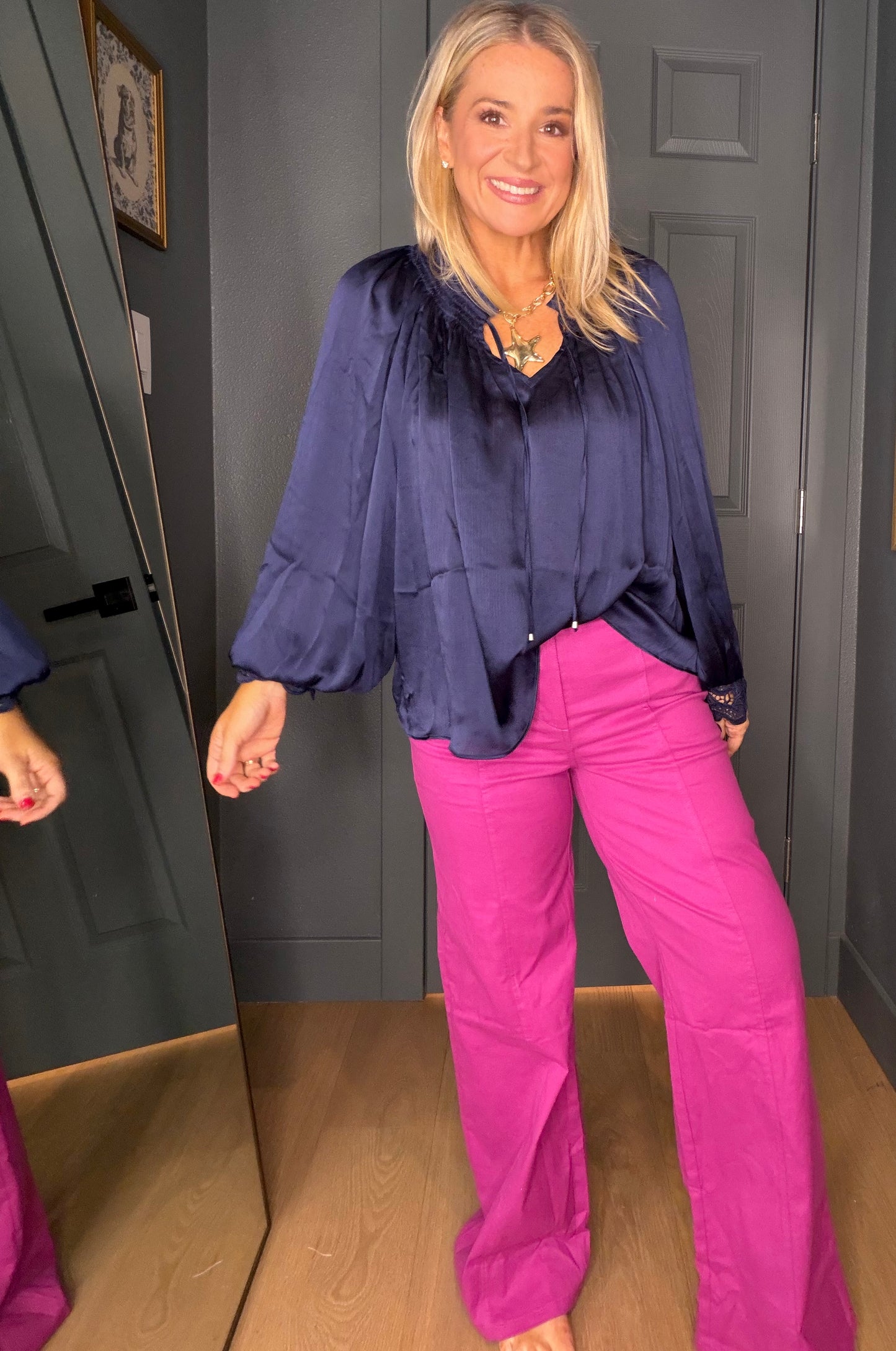 Berry Bold Wide Leg Pants