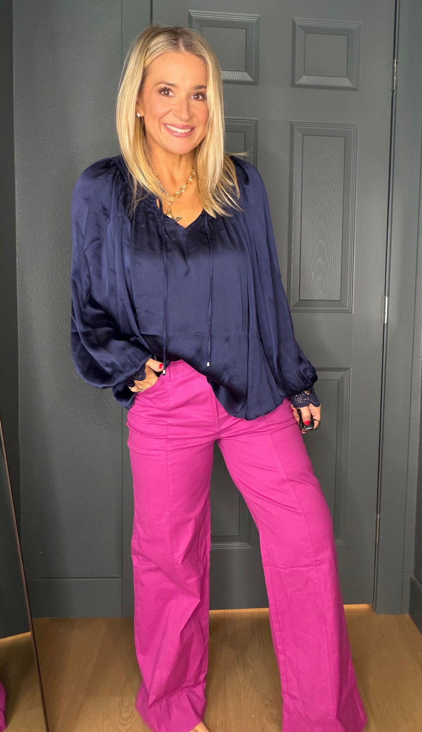 Berry Bold Wide Leg Pants