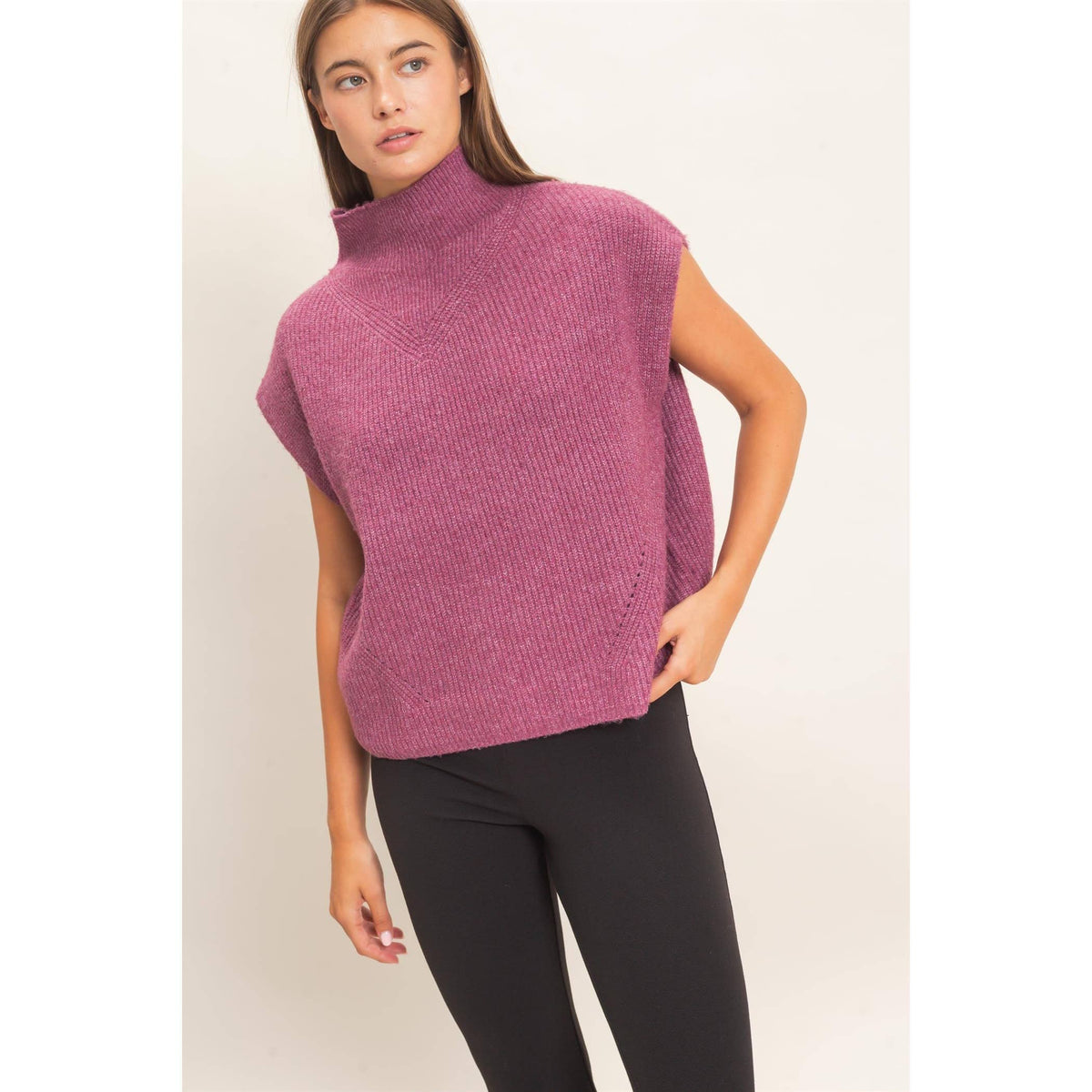 Heather High Neck Sweater