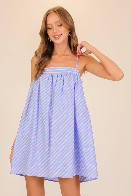 Skyline Stripe Swing Mini Dress