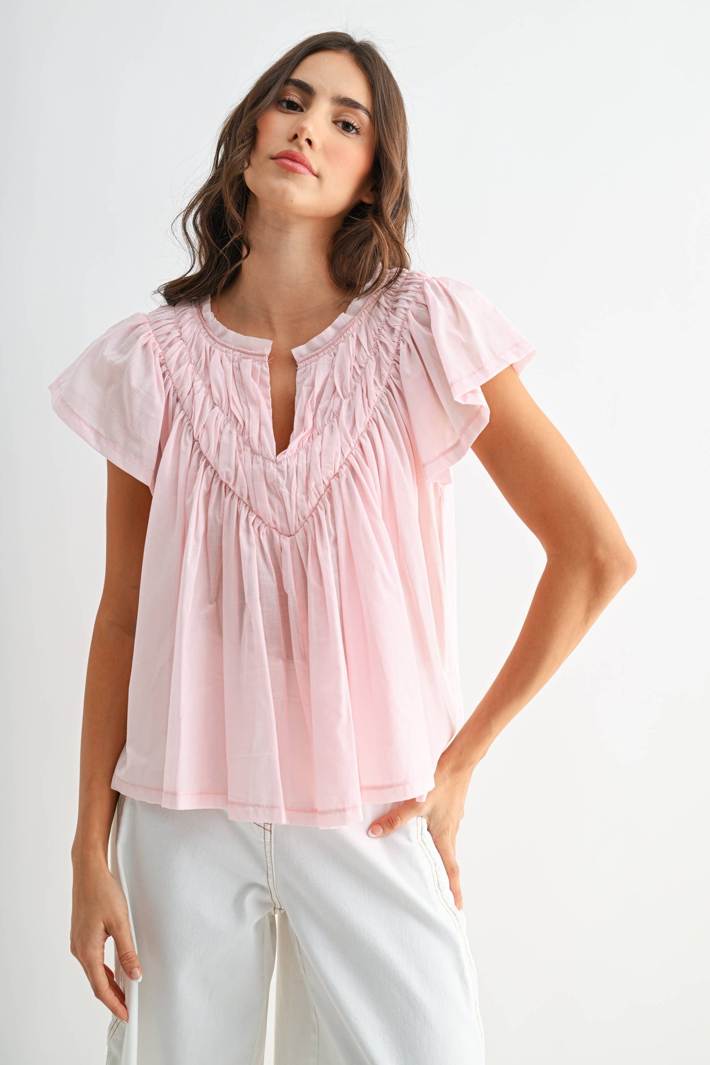 Peony Gathered Top- FINAL SALE