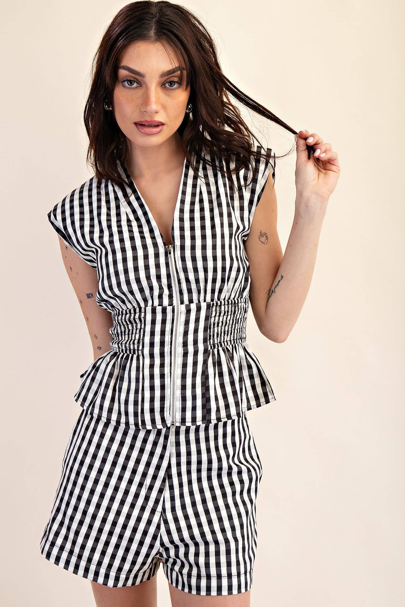 Checkmate Peplum Top