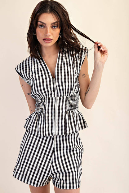 Checkmate Peplum Top