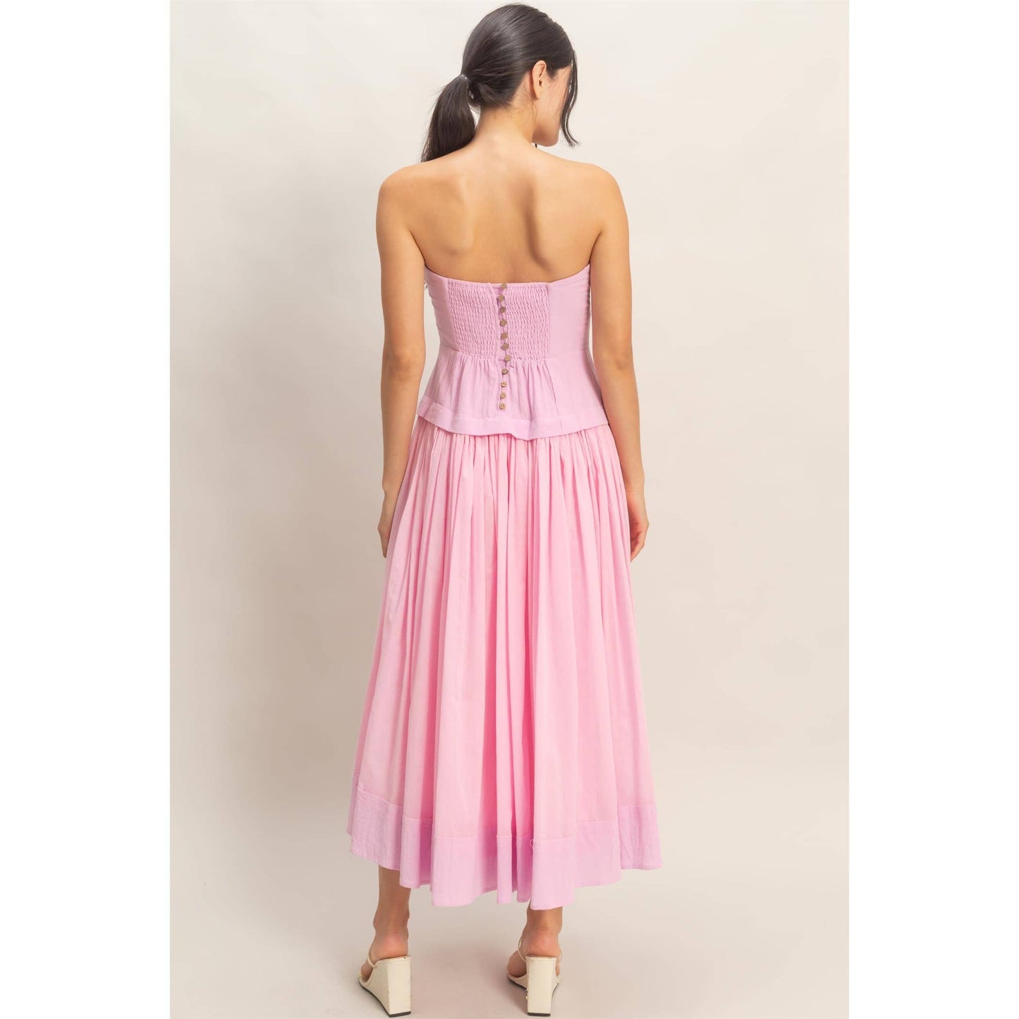 Strapless Tiered Midi Dress- FINAL SALE