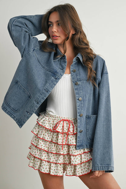 Cherry Ruffled Skort