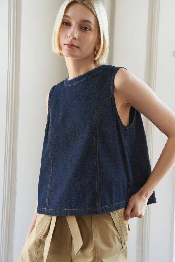 Luna Denim Top- FINAL SALE