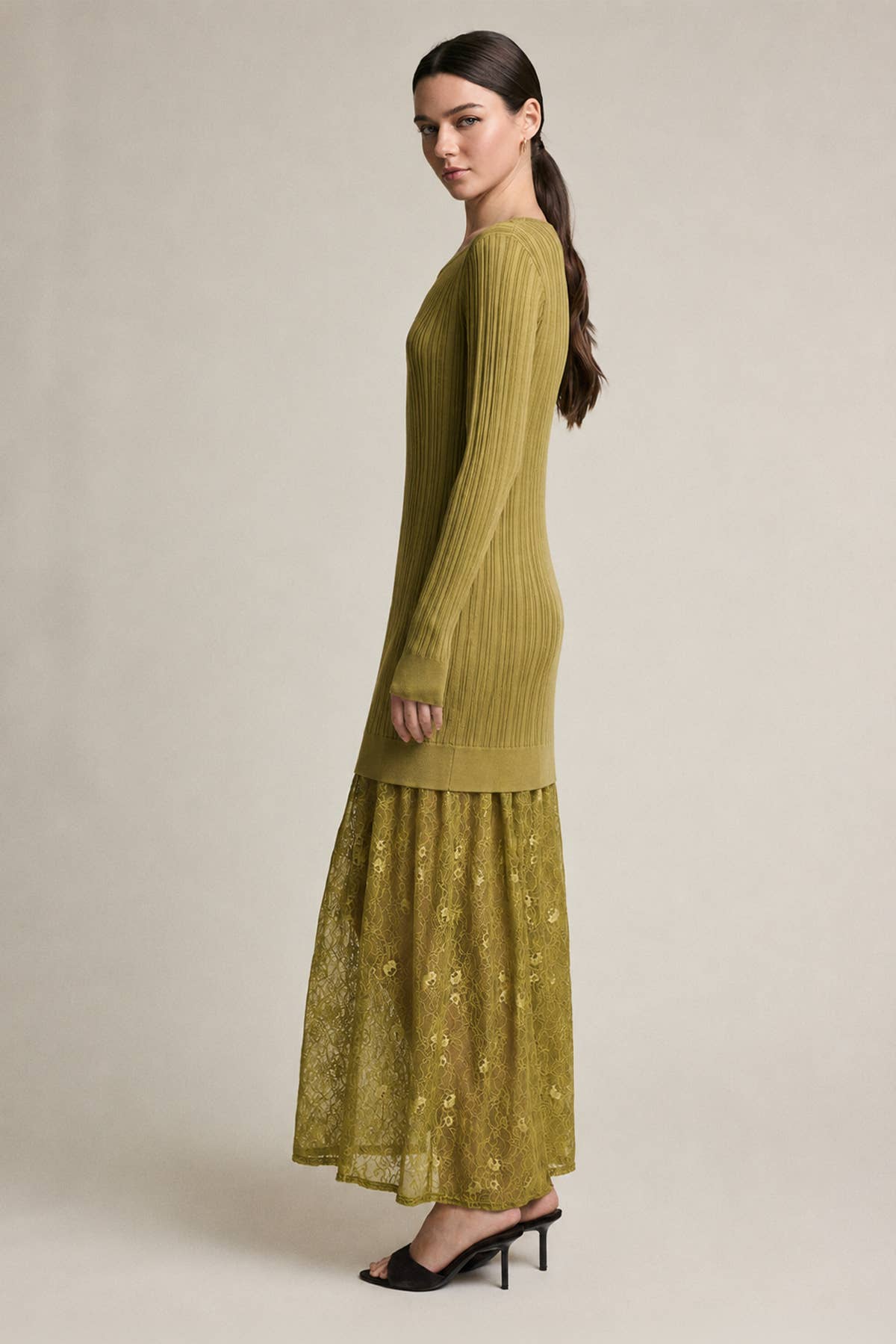 Olive Combo Maxi Dress