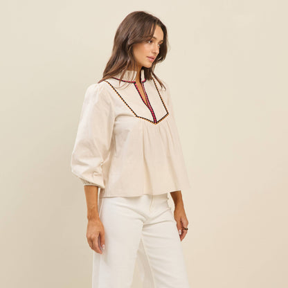 Faith Embroidered Blouse- FINAL SALE