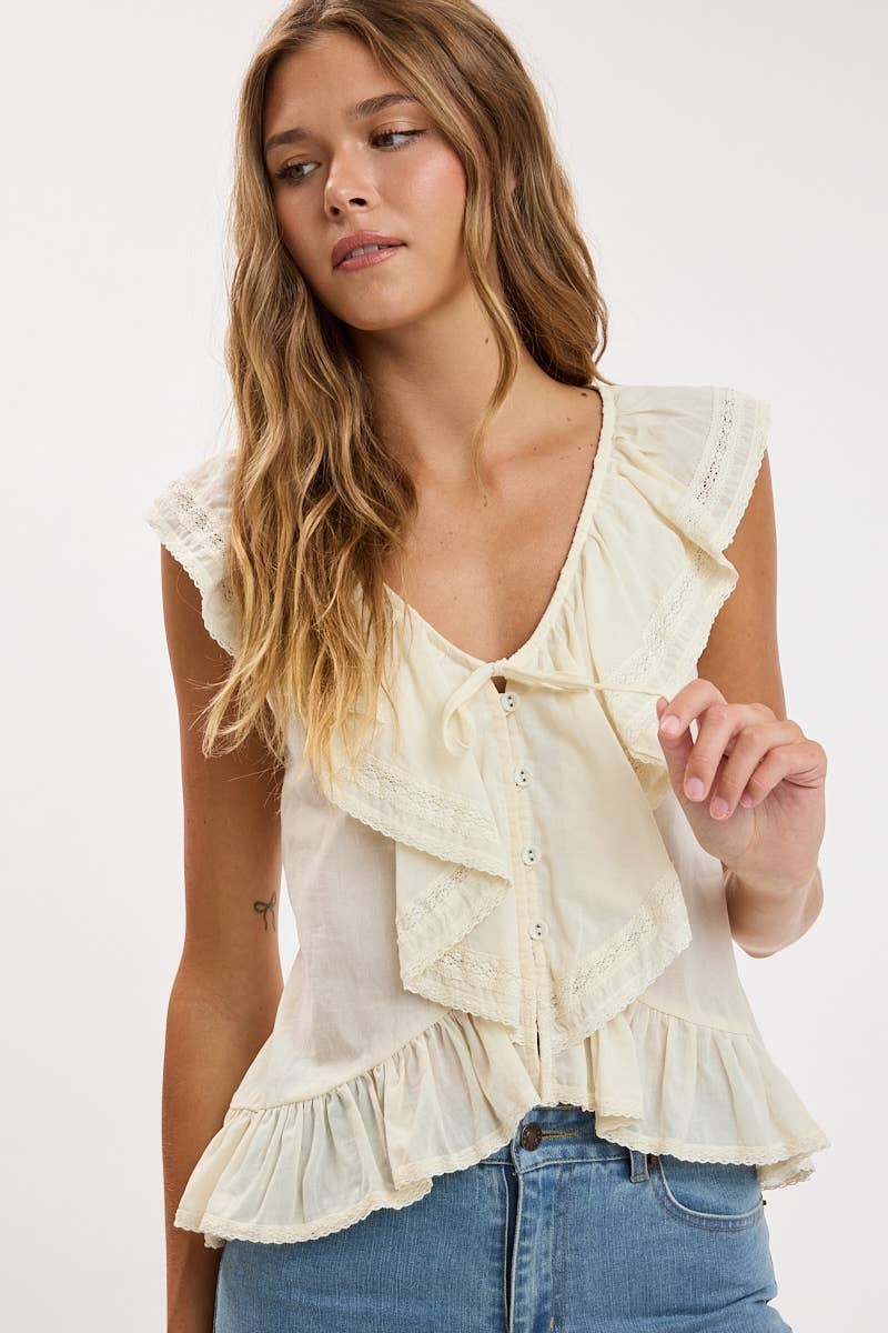 Cascading Ruffle Top