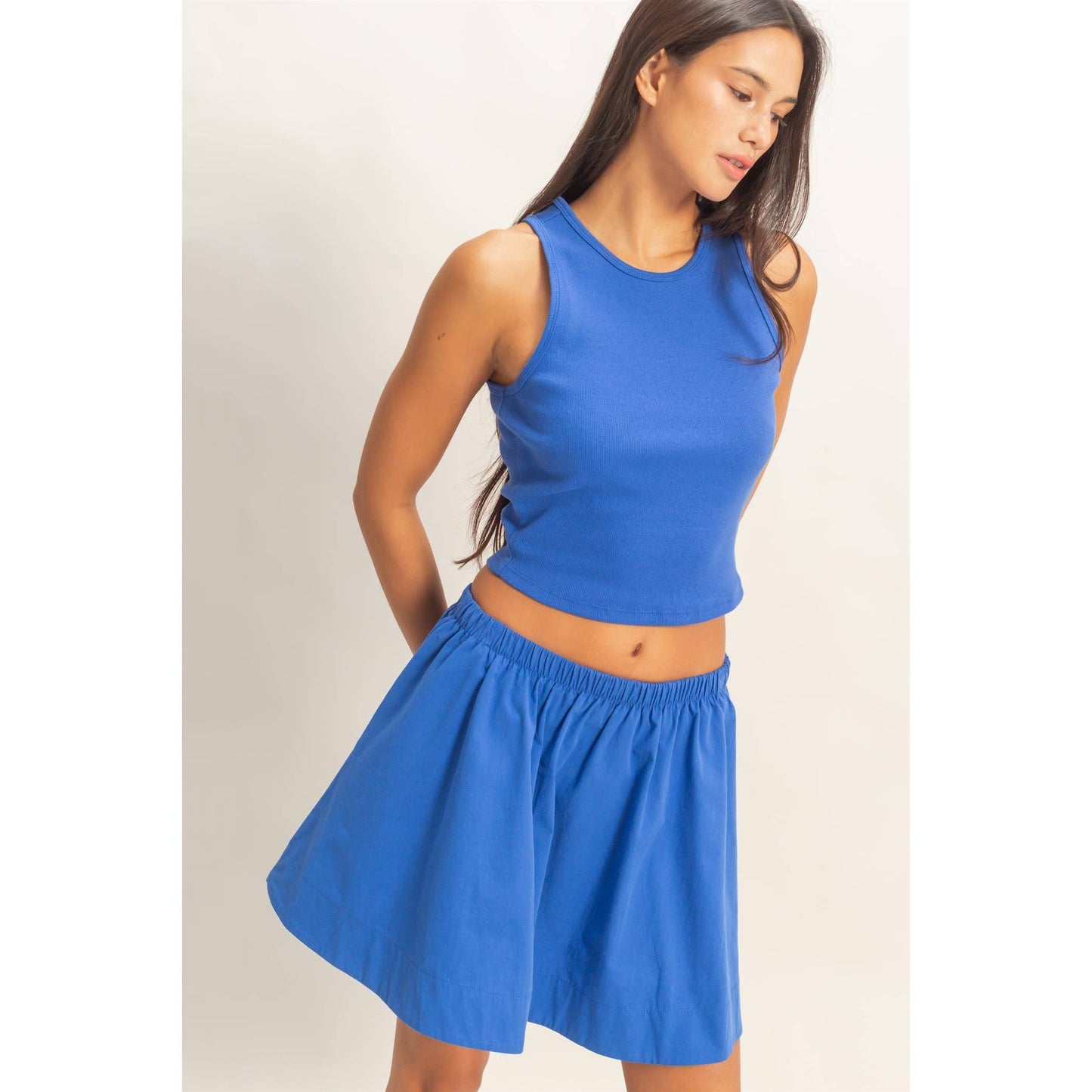 Sleeveless Ribbed Top And Skirt Set- FINAL SALE