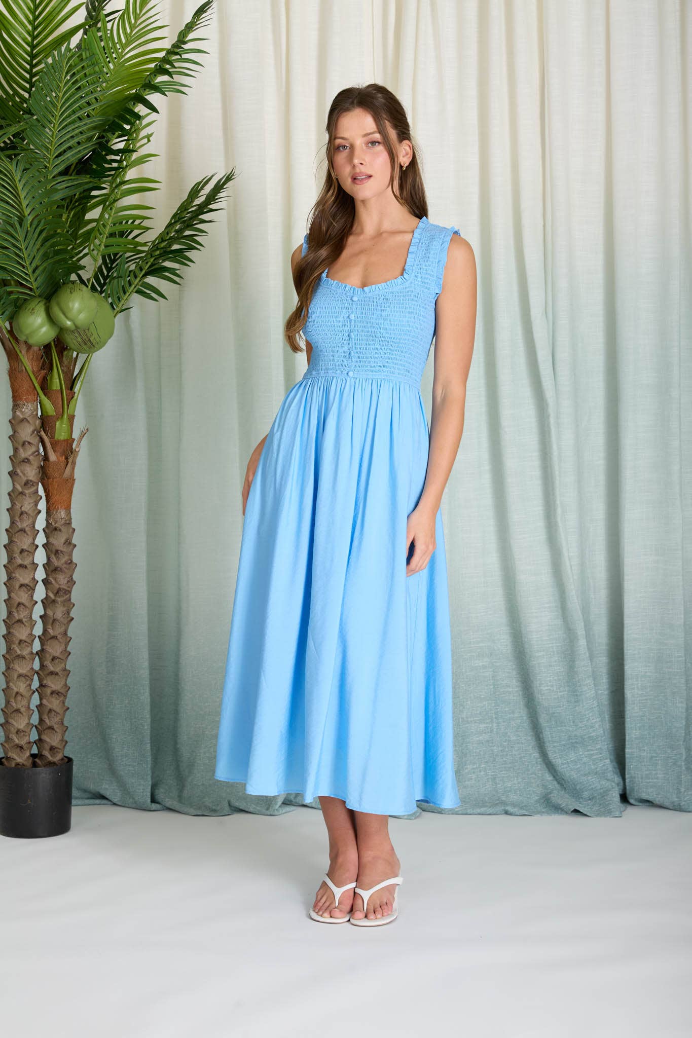 Sweetheart Smocked Midi- FINAL SALE