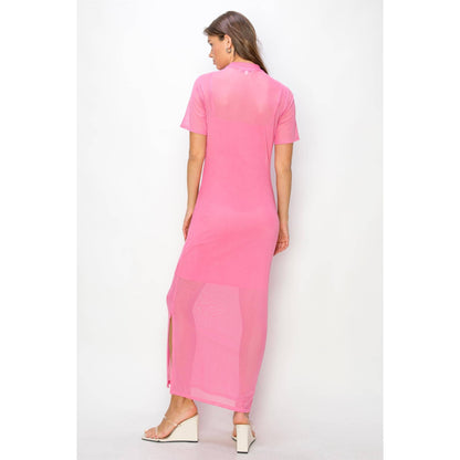 Layered Mesh Maxi Dress