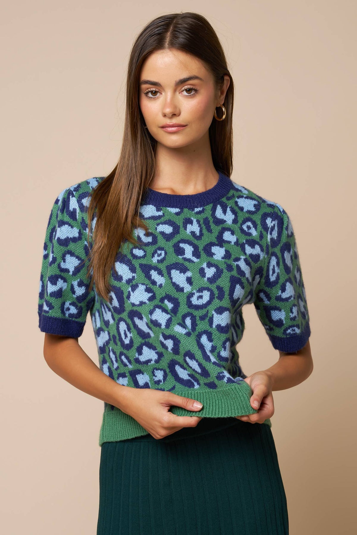 Leopard Knit Top