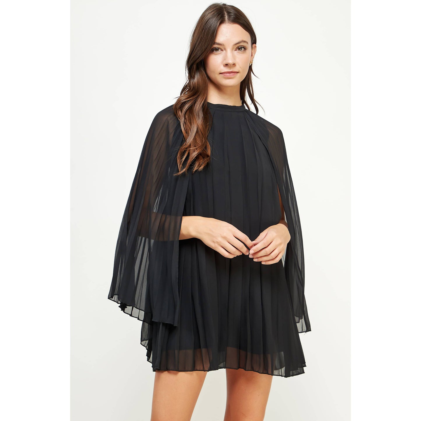 Chiffon Cape Mini Dress