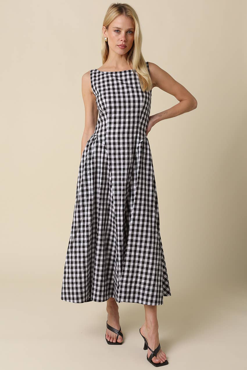 Lisa Gingham Midi Dress- FINAL SALE