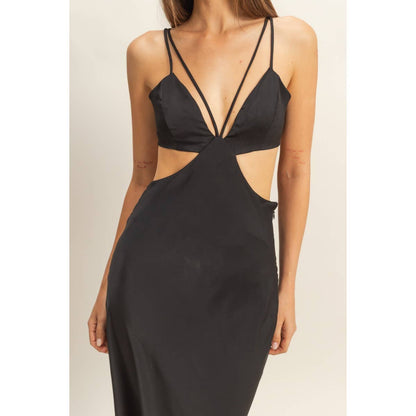Cutout Back-Tie Maxi Dress-FINAL SALE