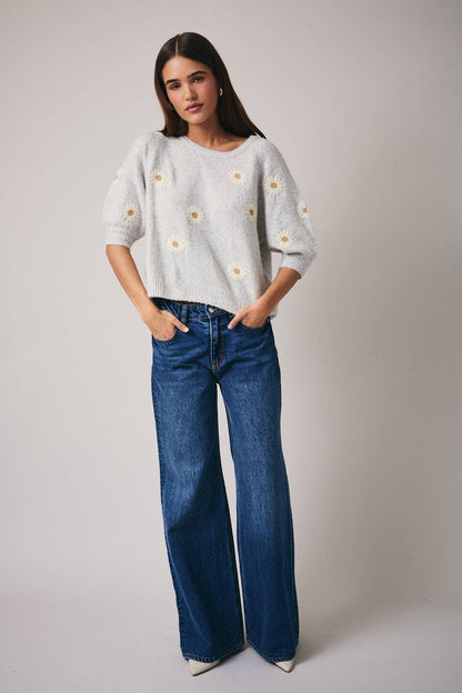 Dainty Daisy Sweater- FINAL SALE