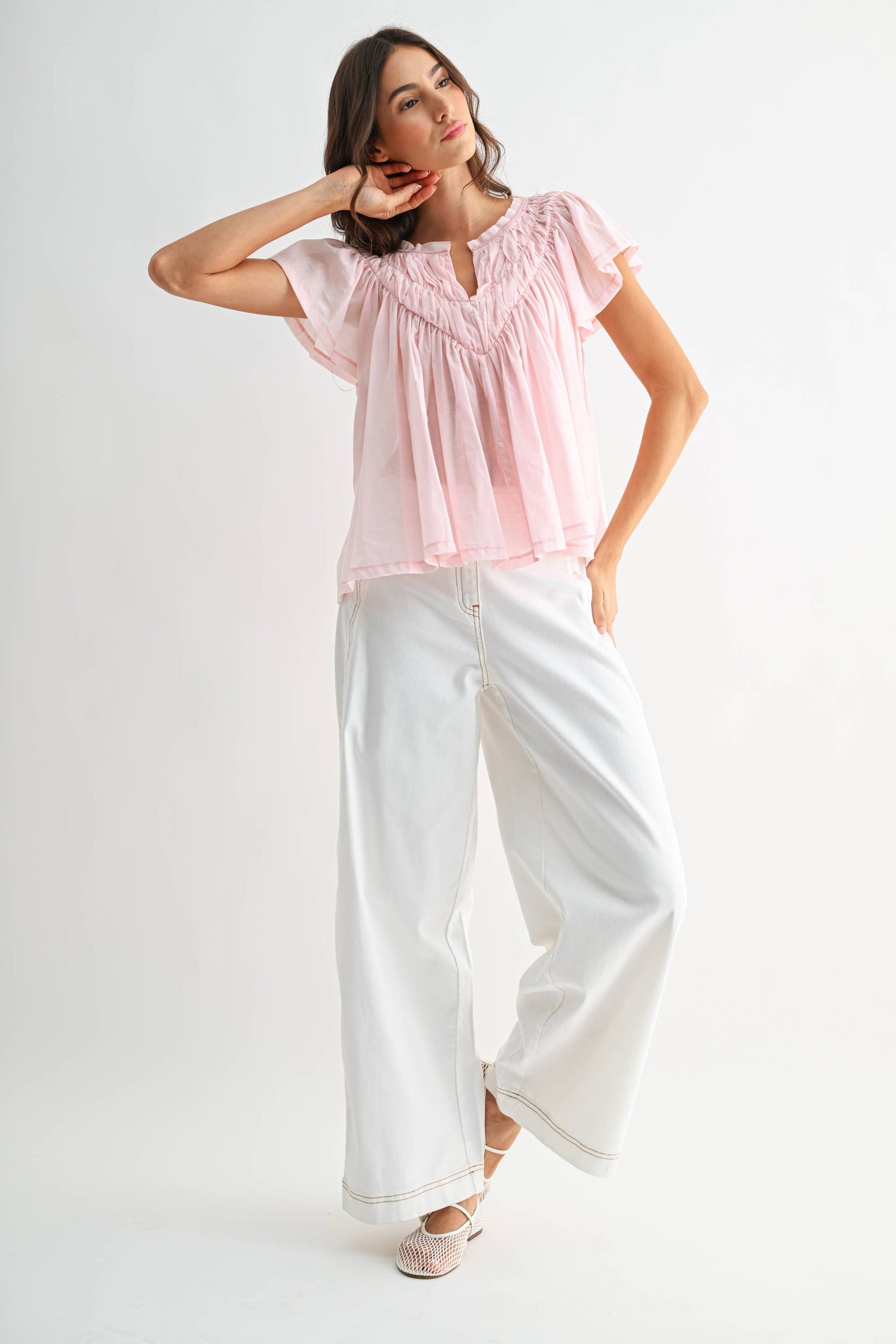 Peony Gathered Top- FINAL SALE