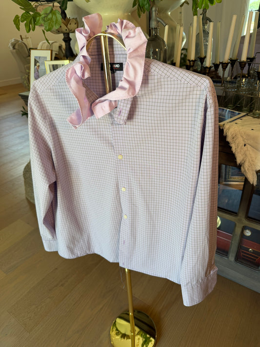Purple Plaid with Pink Ruffle-L