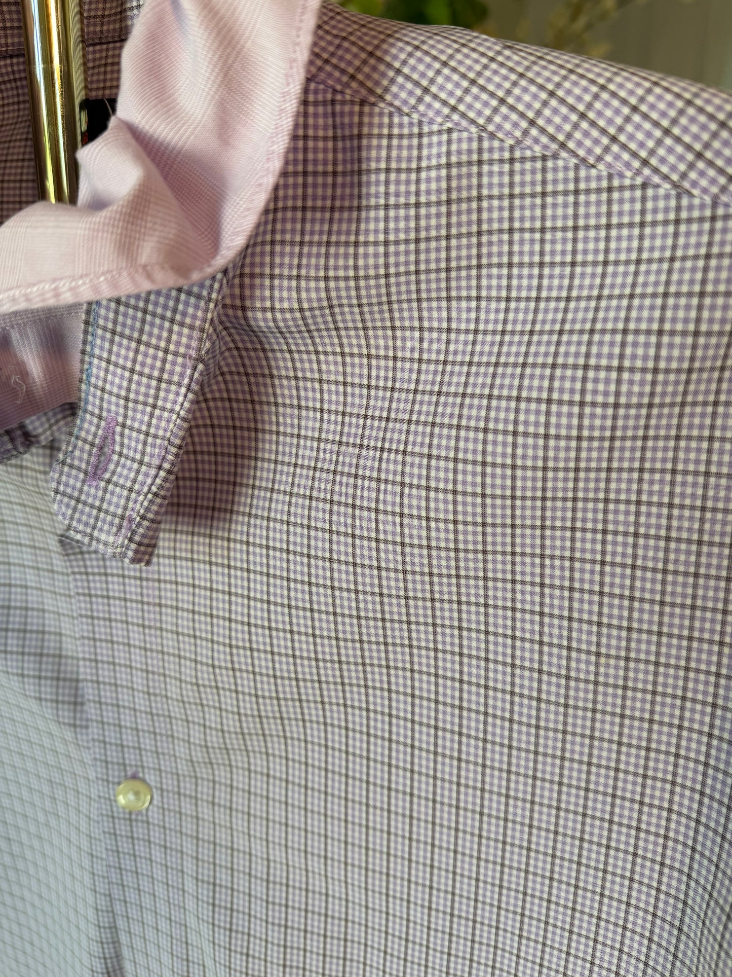 Purple Plaid with Pink Ruffle-L