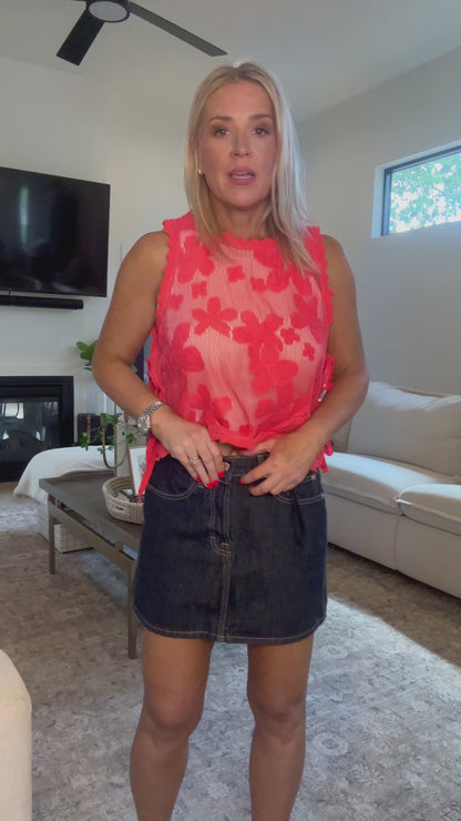 Floral Side Tie Top