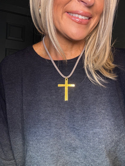 Rope Cross Necklace