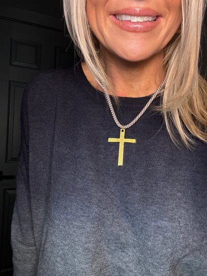 Rope Cross Necklace
